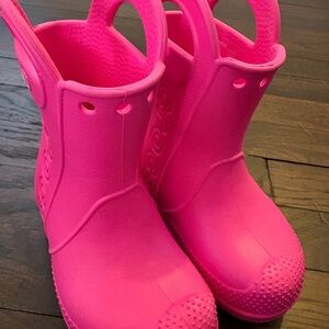 CROCS Kids Pink Rain Boots